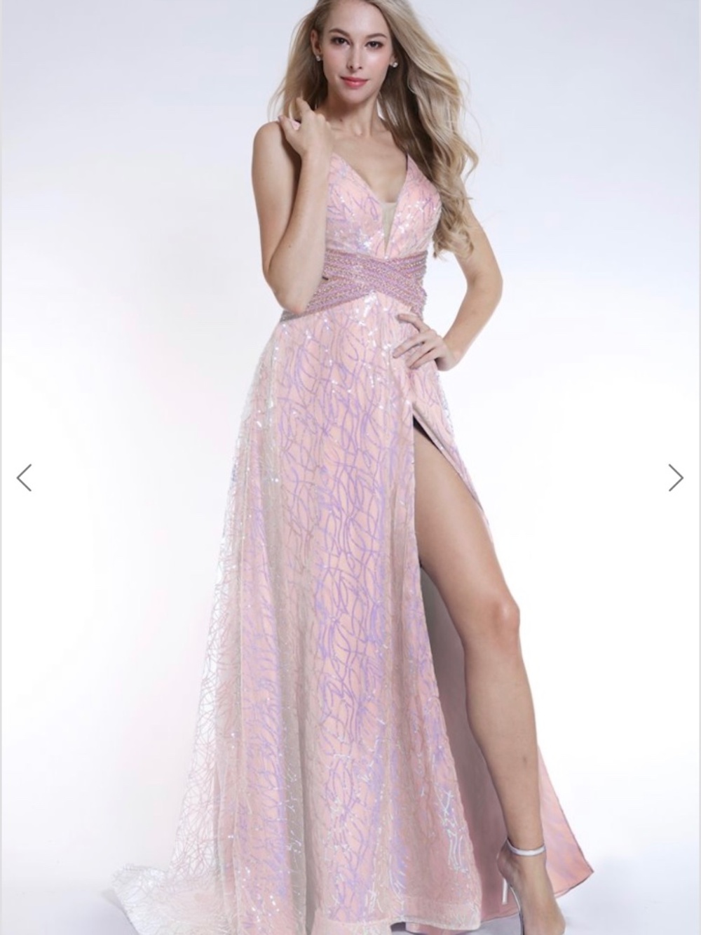 AVA PRESLEY PINK BEADED GOWN SIZE 0